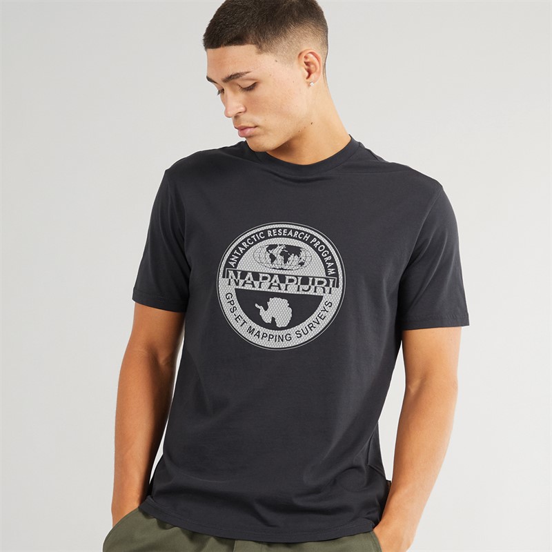 Napapijri Mens Bollo Nautical Logo T-Shirt Black - Size S