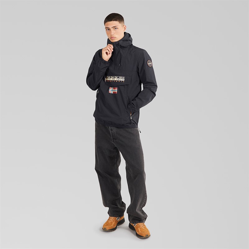 Napapijri Mens Shade Pocket Water Resistant Anorak Jacket Black