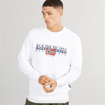 Napapijri Mens Aylmer Crew Neck Sweatshirt Bright White