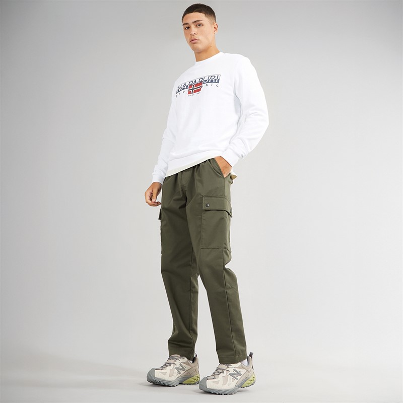 Napapijri Mens Aylmer Crew Neck Sweatshirt Bright White