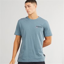 Napapijri Mens Kasba Left Chest Logo T-Shirt Stormy Wheat Grey