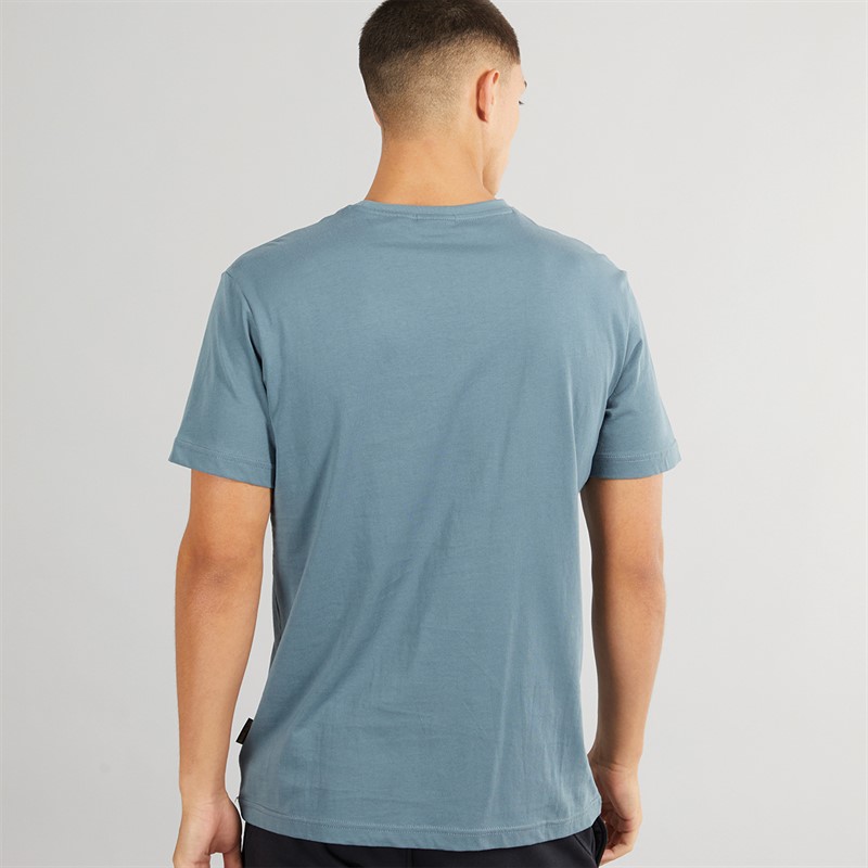Napapijri Mens Kasba Left Chest Logo T-Shirt Stormy Wheat Grey