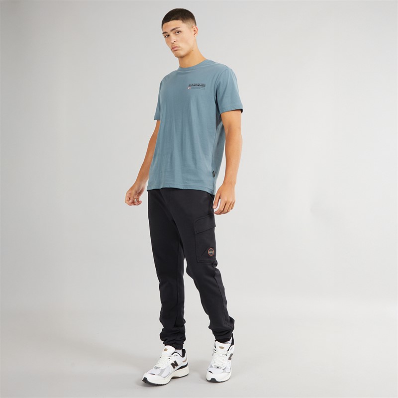 Napapijri Mens Kasba Left Chest Logo T-Shirt Stormy Wheat Grey