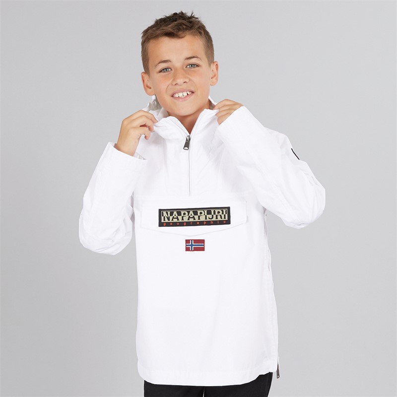 Napapijri Junior Boys Rainforest Anorak Jacket Bright White