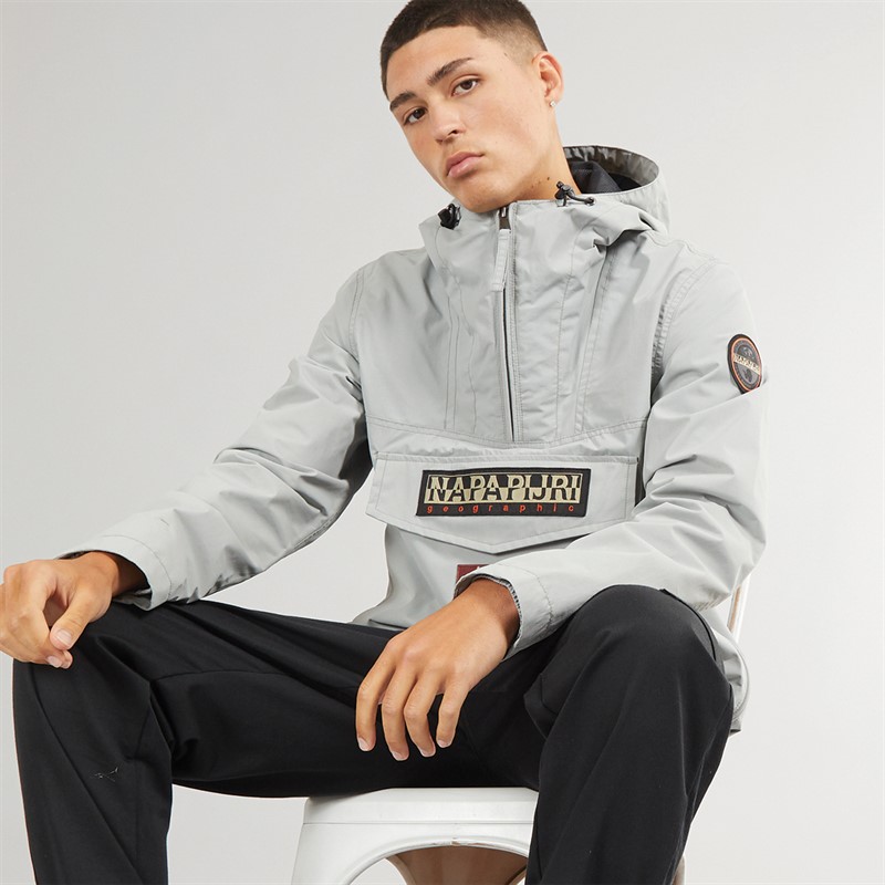 Napapijri Mens Rainforest Summer Water Resistant Anorak Jacket Ultimate Grey Heather - Size L
