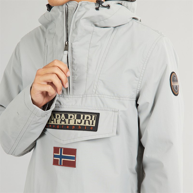 Napapijri Mens Rainforest Water Resistant Anorak Jacket Ultimate Grey Heather