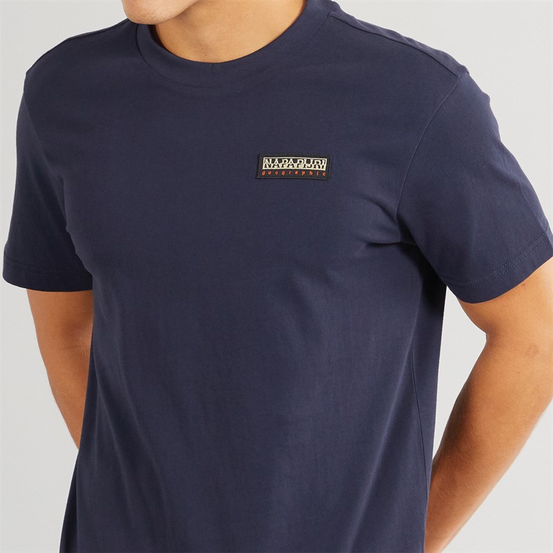 Napapijri Mens Iaato Left Chest Logo T-Shirt Blue Marine