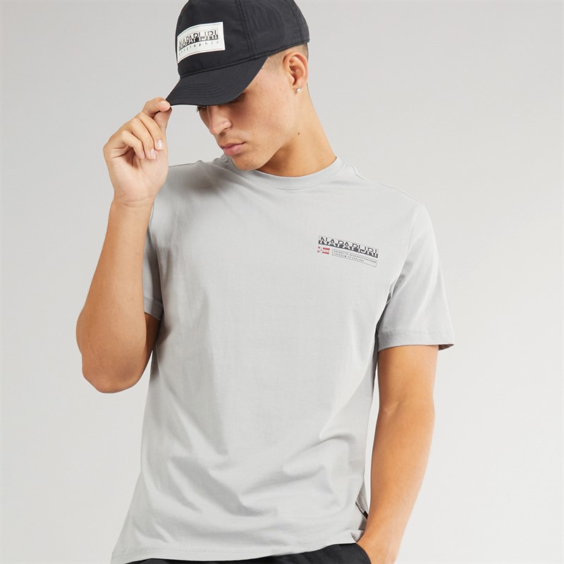 Napapijri Mens Kasba Left Chest Logo T-Shirt Ultimate Grey Heather