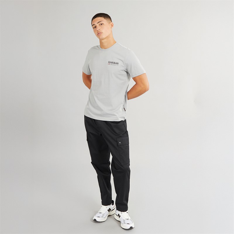 Napapijri Mens Kasba Left Chest Logo T-Shirt Ultimate Grey Heather