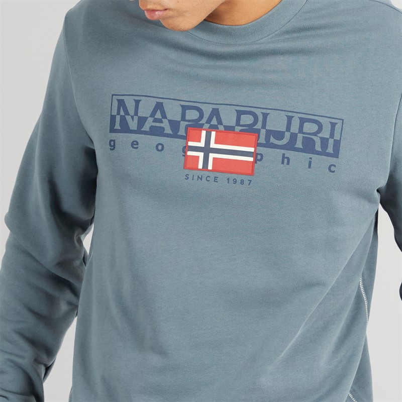 Napapijri Mens Aylmer Crew Neck Sweat Stormy Wheat Grey