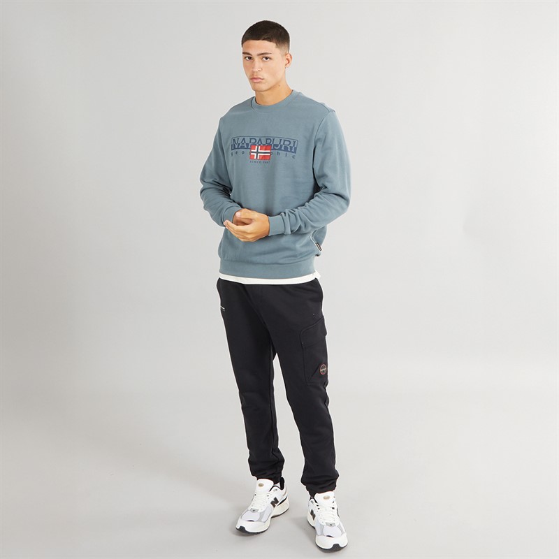 Napapijri Mens Aylmer Crew Neck Sweat Stormy Wheat Grey