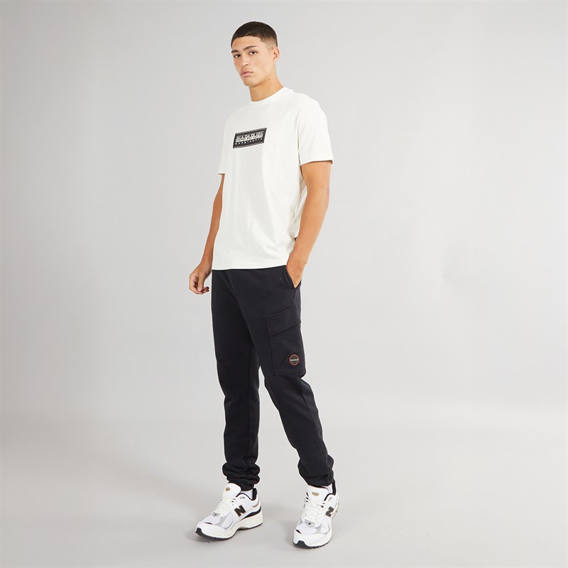 Napapijri Mens Box Logo T-Shirt White Whisper