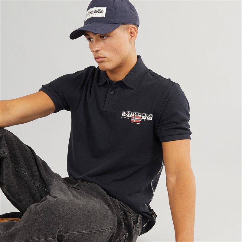 Napapijri Mens Aylmer Polo Black pique - Size S