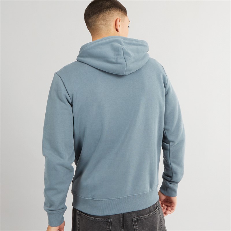 Napapijri Mens Box Logo Hoodie Stormy Wheat Grey