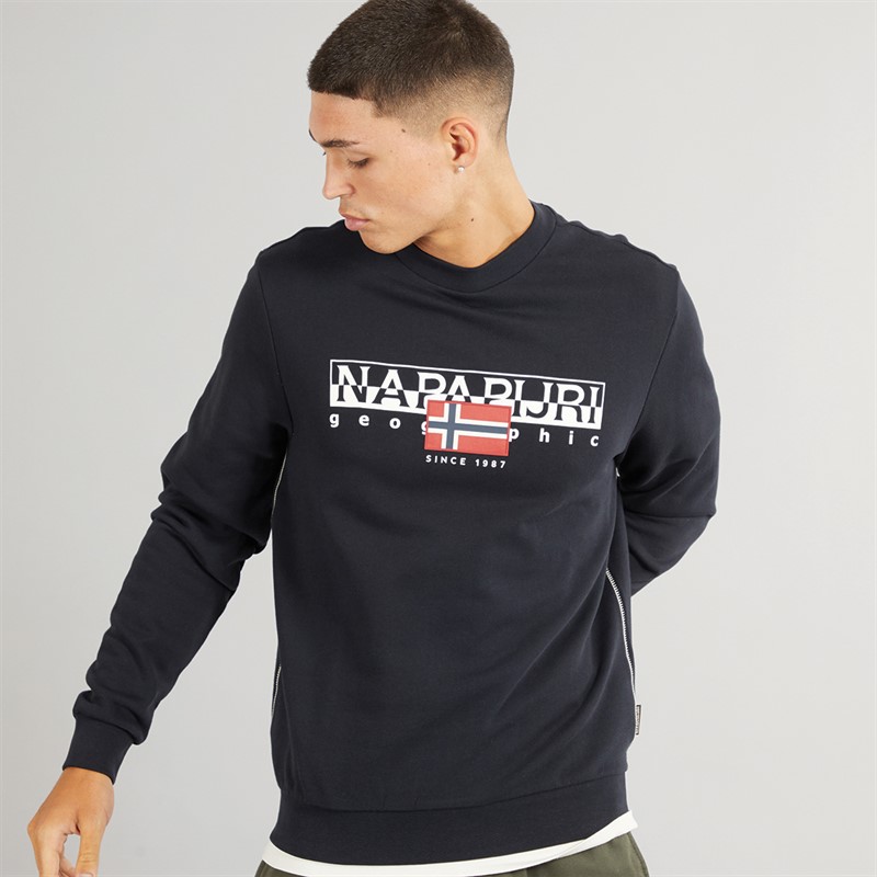 Napapijri Mens Aylmer Crew Neck Sweatshirt Black