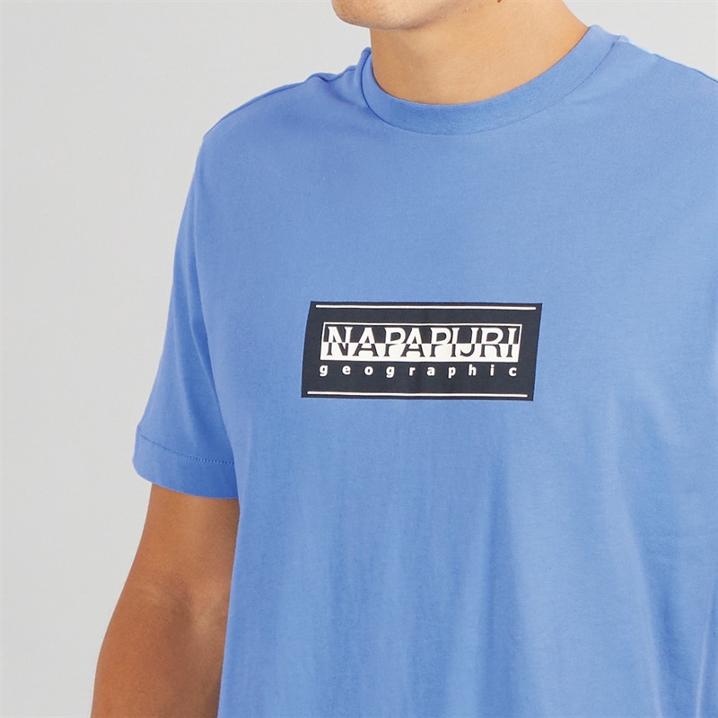 Napapijri Mens Box Logo T-Shirt Ultramarine