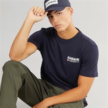 Napapijri Mens Kasba Left Chest Logo T-Shirt Blue Marine