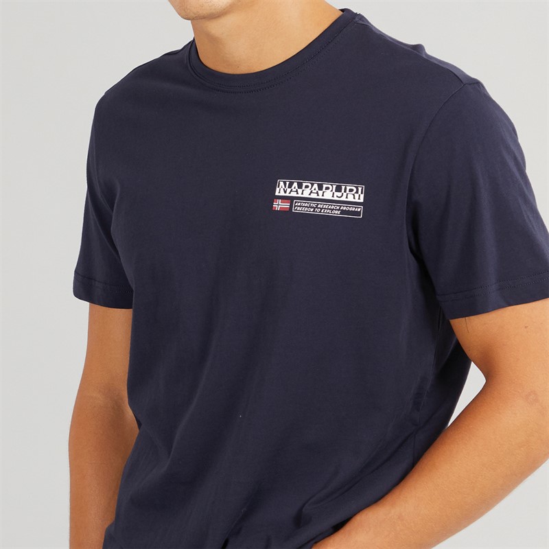 Napapijri Mens Kasba Left Chest Logo T-Shirt Blue Marine