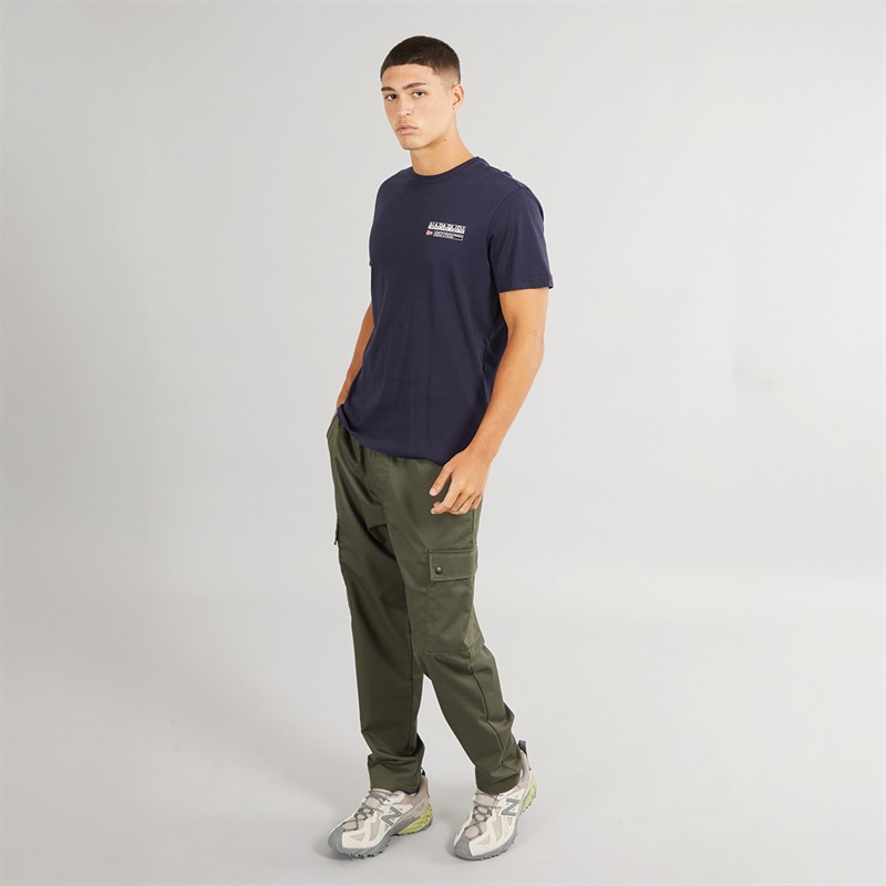 Napapijri Mens Kasba Left Chest Logo T-Shirt Blue Marine