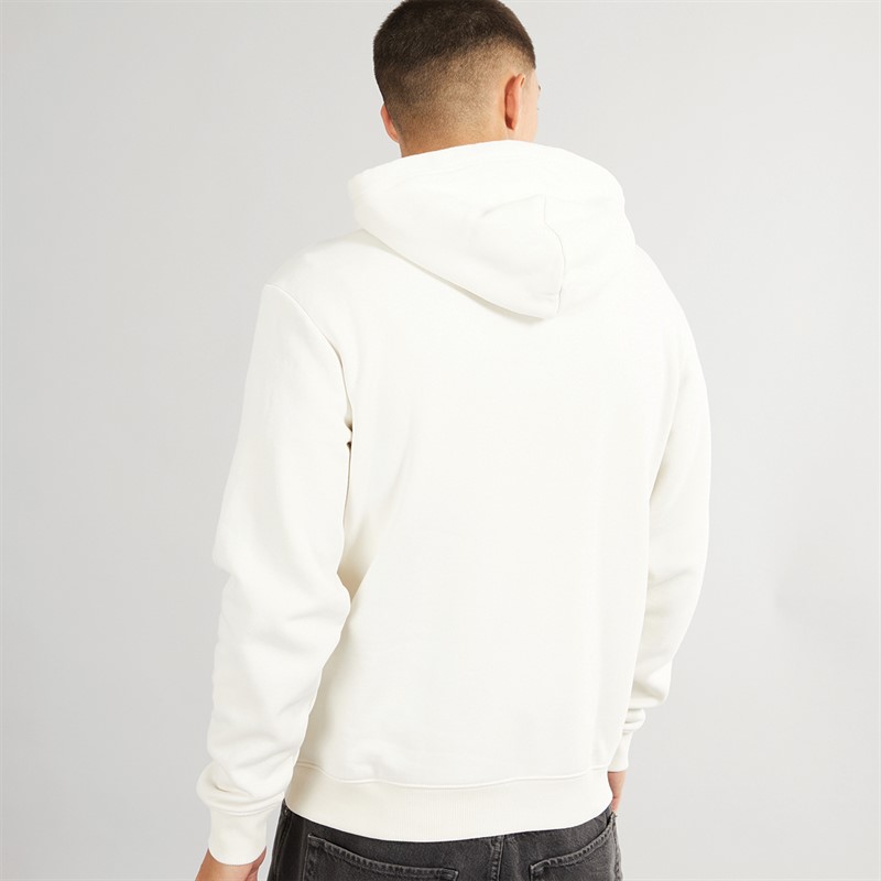 Napapijri Mens Box Logo Hoodie White Whisper