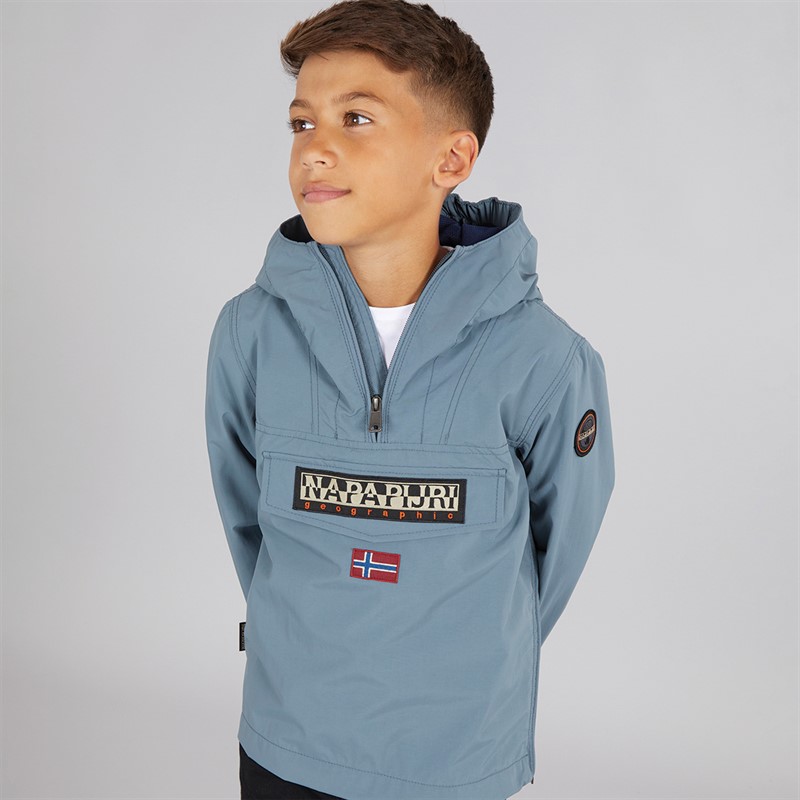 Napapijri Infant Boys Rainforest Summer Anorak Jacket Stormy Wheat Grey