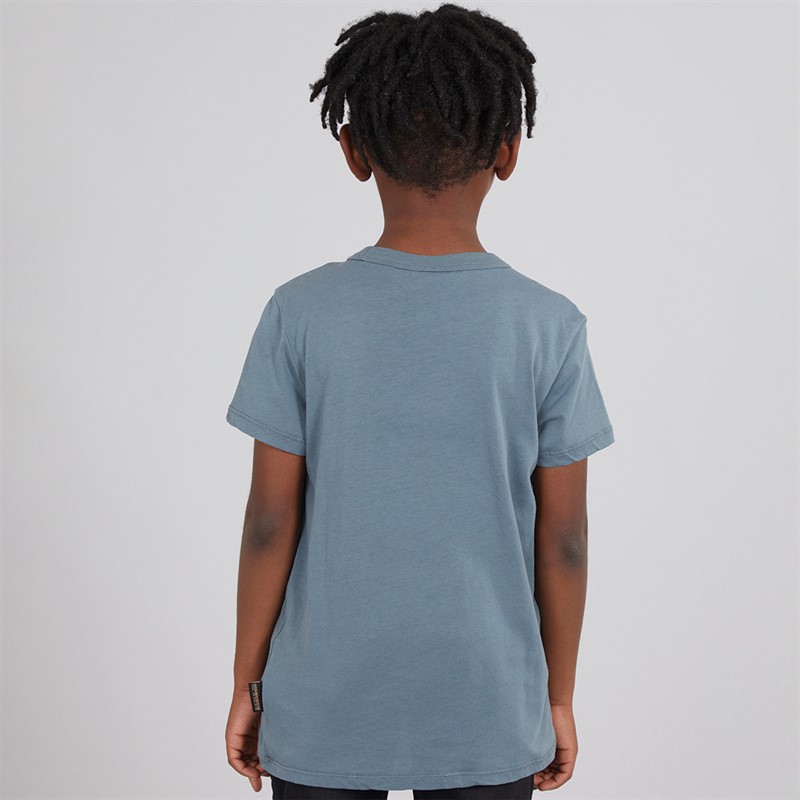 Napapijri Boys Chamois Box Logo T-Shirt Stormy Wheat Grey