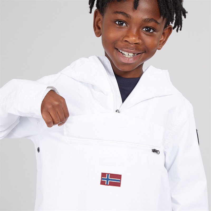 Napapijri Boys Rainforest Anorak Jacket Bright White