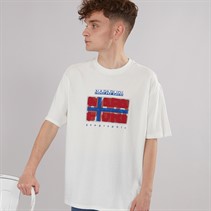 Napapijri Junior Boys Sella Graphic T-Shirt White Heron