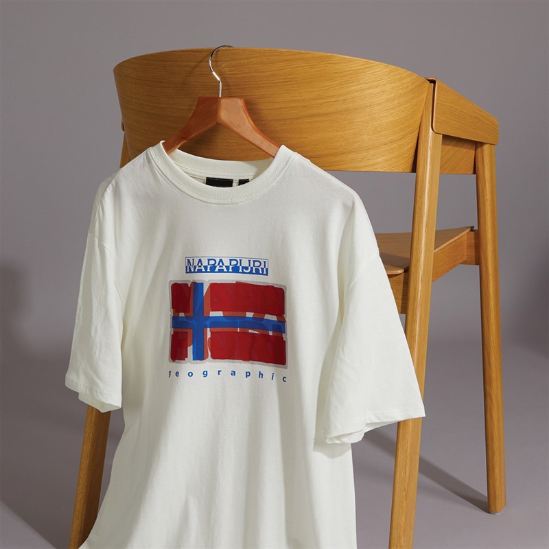 Napapijri Junior Boys Sella Graphic T-Shirt White Heron