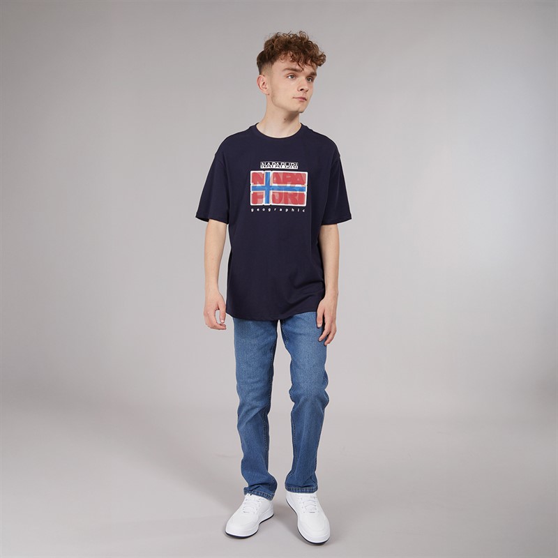 Napapijri Junior Boys Sella Graphic T-Shirt Blue Marine