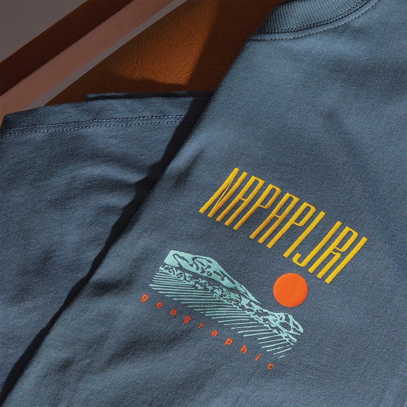 Napapijri Junior Boys Sella Graphic T-Shirt Stormy Wheat Grey