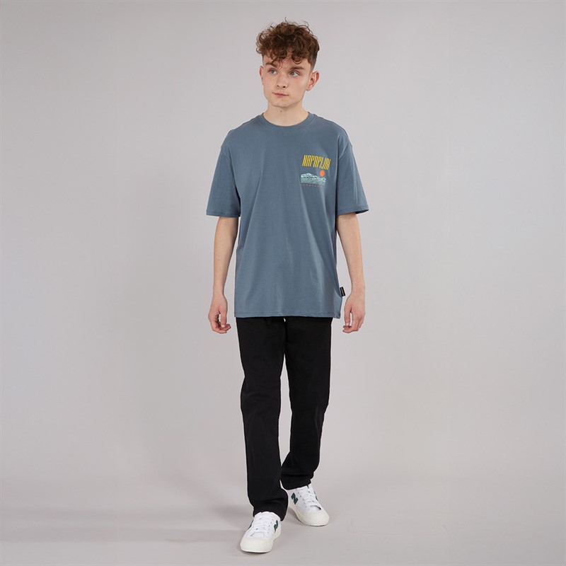 Napapijri Junior Boys Sella Graphic T-Shirt Stormy Wheat Grey