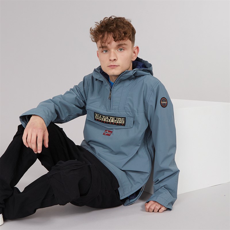 Napapijri Junior Boys Rainforest Summer Anorak Jacket Stormy Wheat Grey