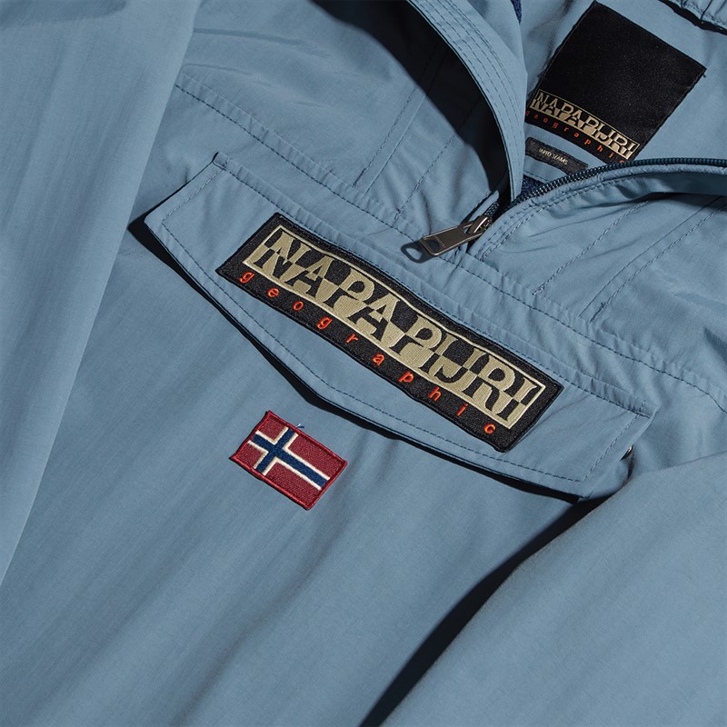 Napapijri Junior Boys Rainforest Summer Anorak Jacket Stormy Wheat Grey