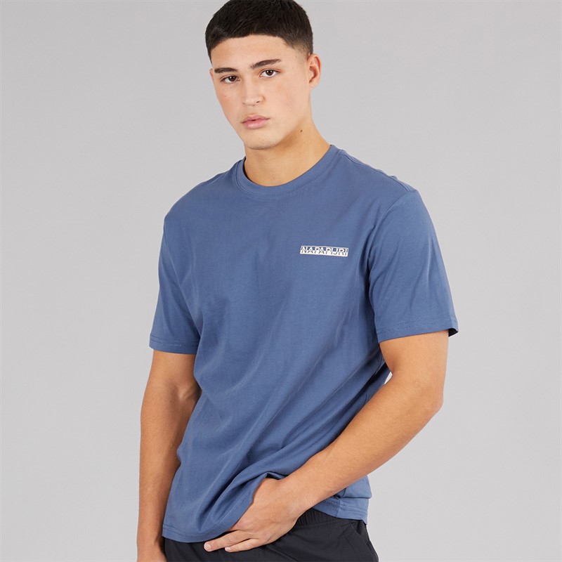 Napapijri T-shirt z graficznym tyłem dla niego kolor Blue Infinity