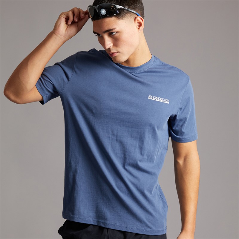 Napapijri T-shirt z graficznym tyłem dla niego kolor Blue Infinity