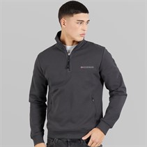 Napapijri Herre Bastien 1/2 Lynlås Sweatshirt Dark Grey Solid