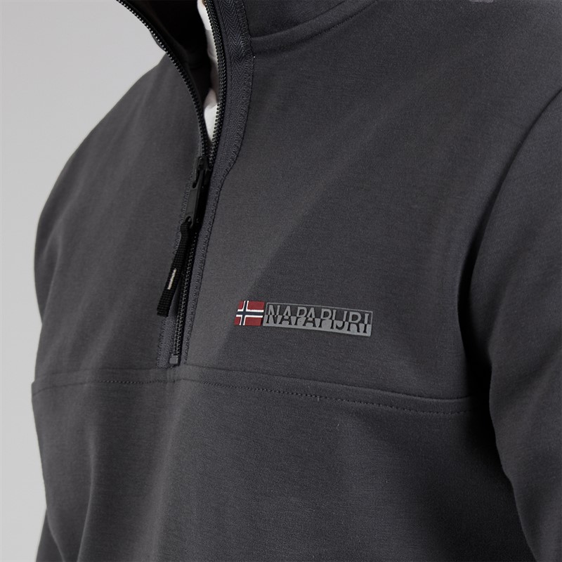 Napapijri Sweatshirt 1/2 Zip Bastien Homme Dark Grey Solid