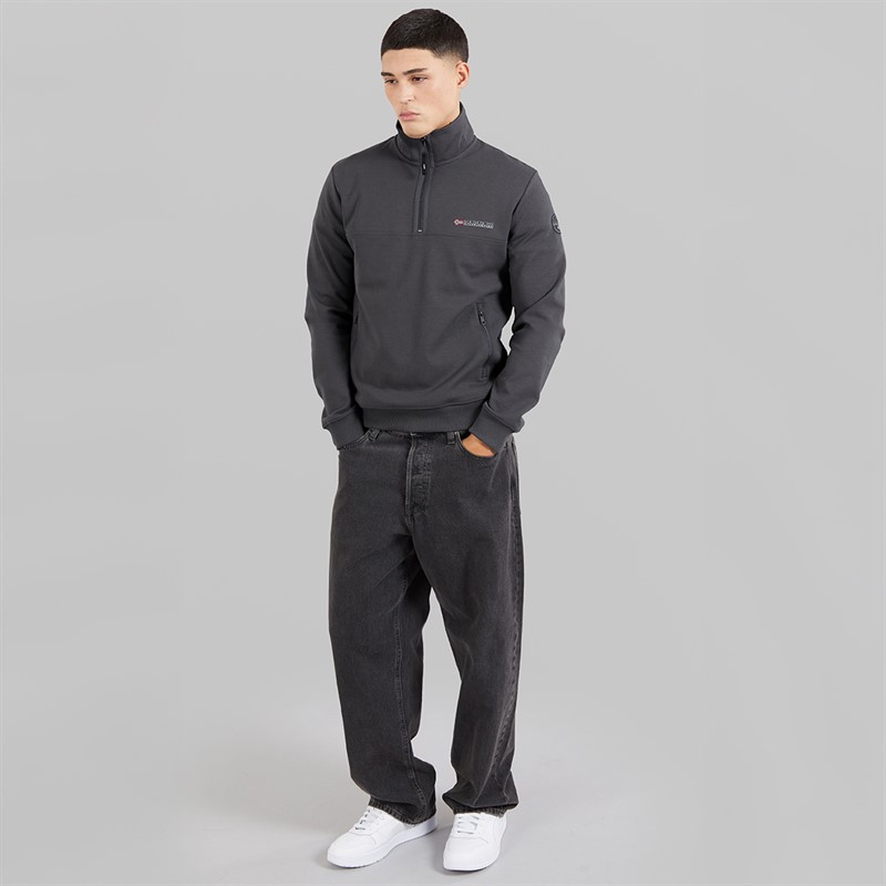 Napapijri Sweatshirt 1/2 Zip Bastien Homme Dark Grey Solid