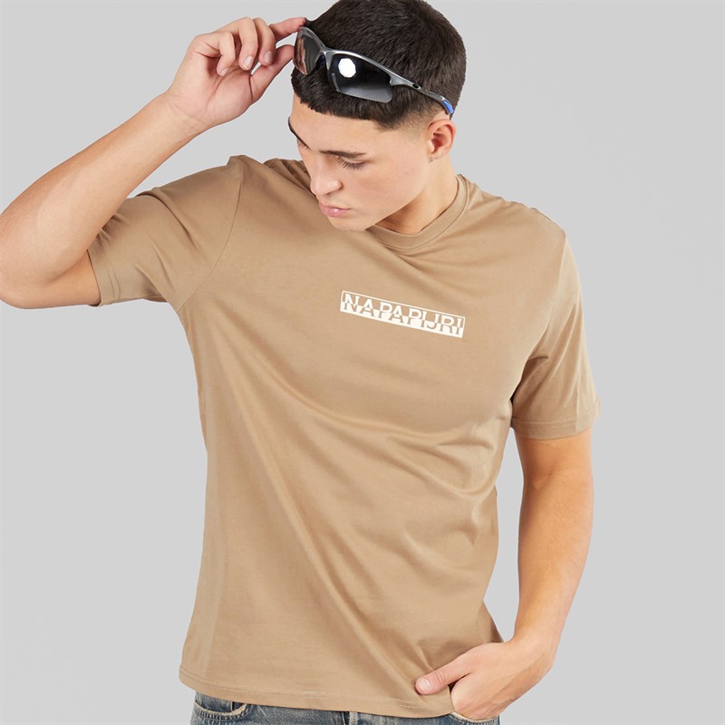 Napapijri T-shirt graphique Homme Rift Back Beige Rocky