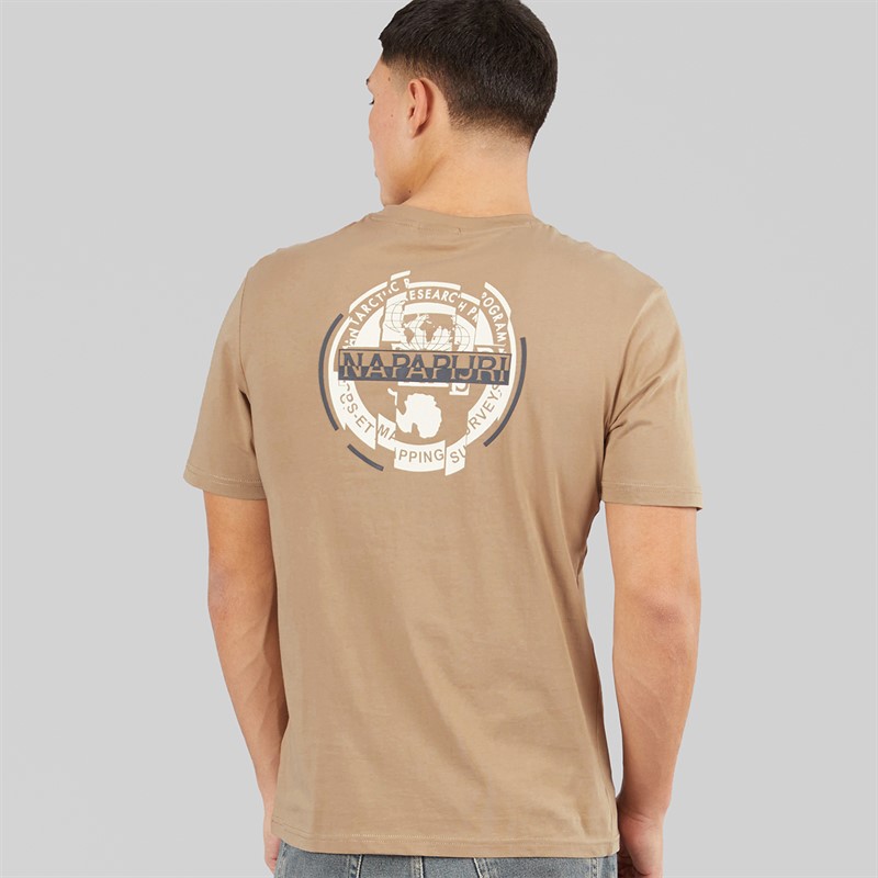 Napapijri T-shirt graphique Homme Rift Back Beige Rocky