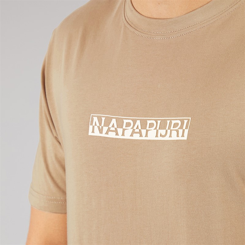 Napapijri T-shirt graphique Homme Rift Back Beige Rocky