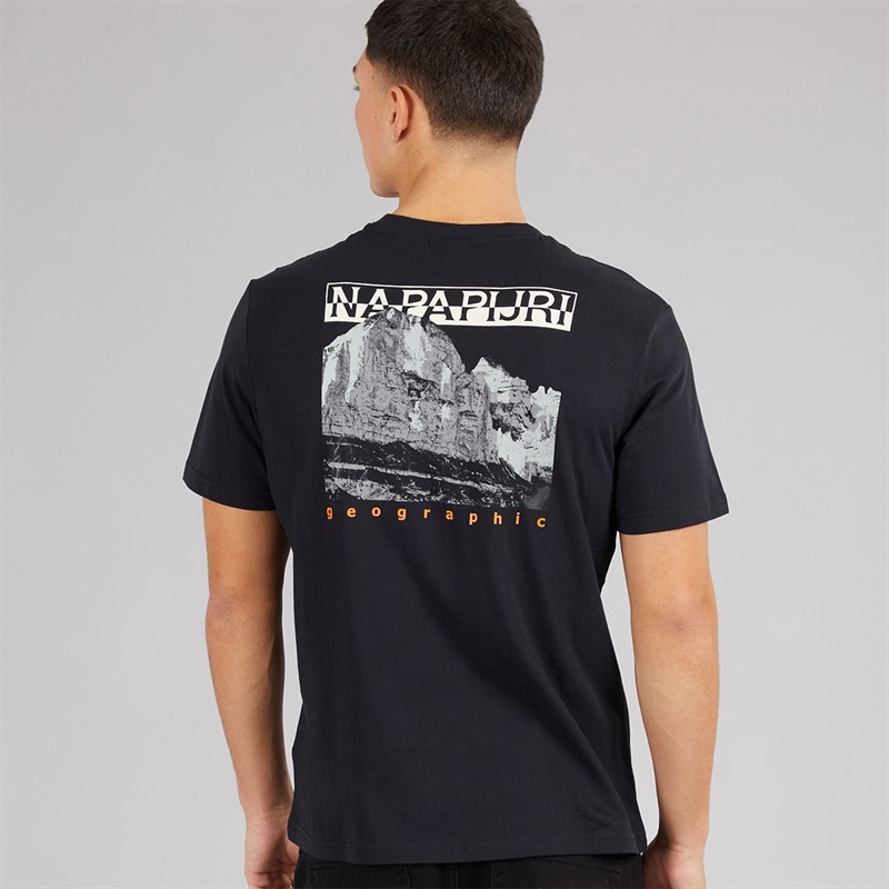 Napapijri T-shirt à dos graphique Mirada Homme Noir