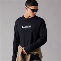 Napapijri Herre Grid Ryggen Grafisk Langærmet T-shirt Black 041