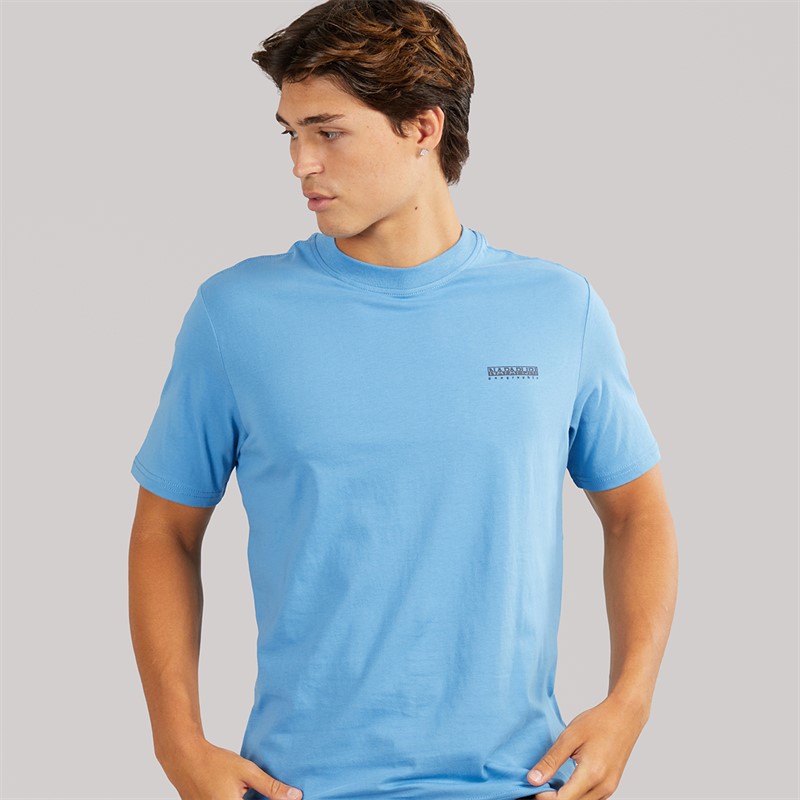Napapijri Mens Small Box T-Shirt Blue Jasper