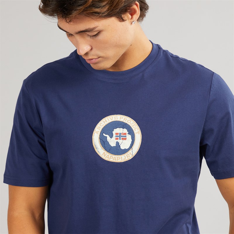 Napapijri Mens Phos T-Shirt Naval Acade