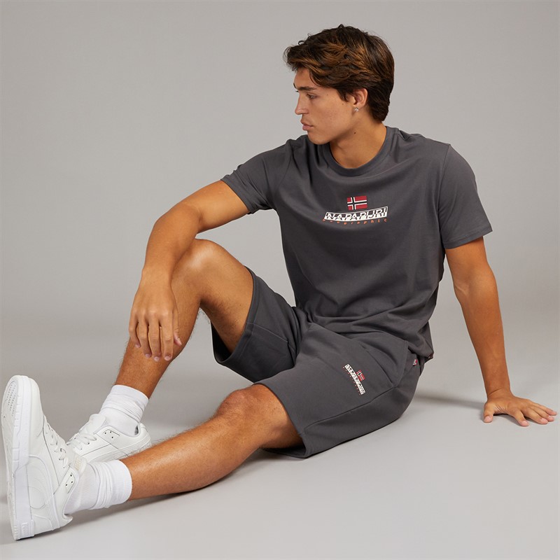 Napapijri Mens Sory T-Shirt Dark Grey Solid