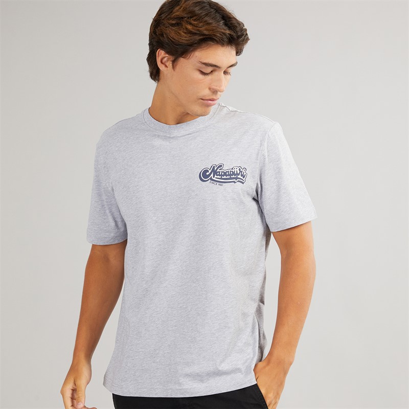 Napapijri Mens Zinc T-Shirt Light Grey Melange