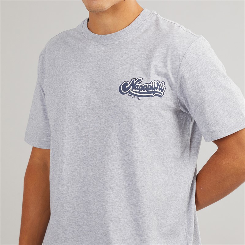 Napapijri Mens Zinc T-Shirt Light Grey Melange