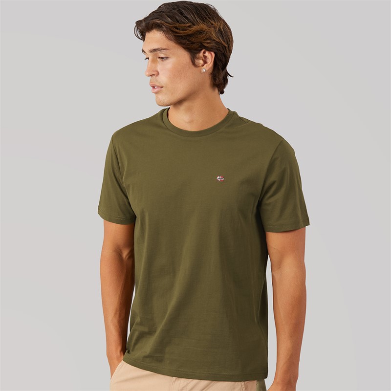 Napapijri Mens Salis T-Shirt Dark Olive